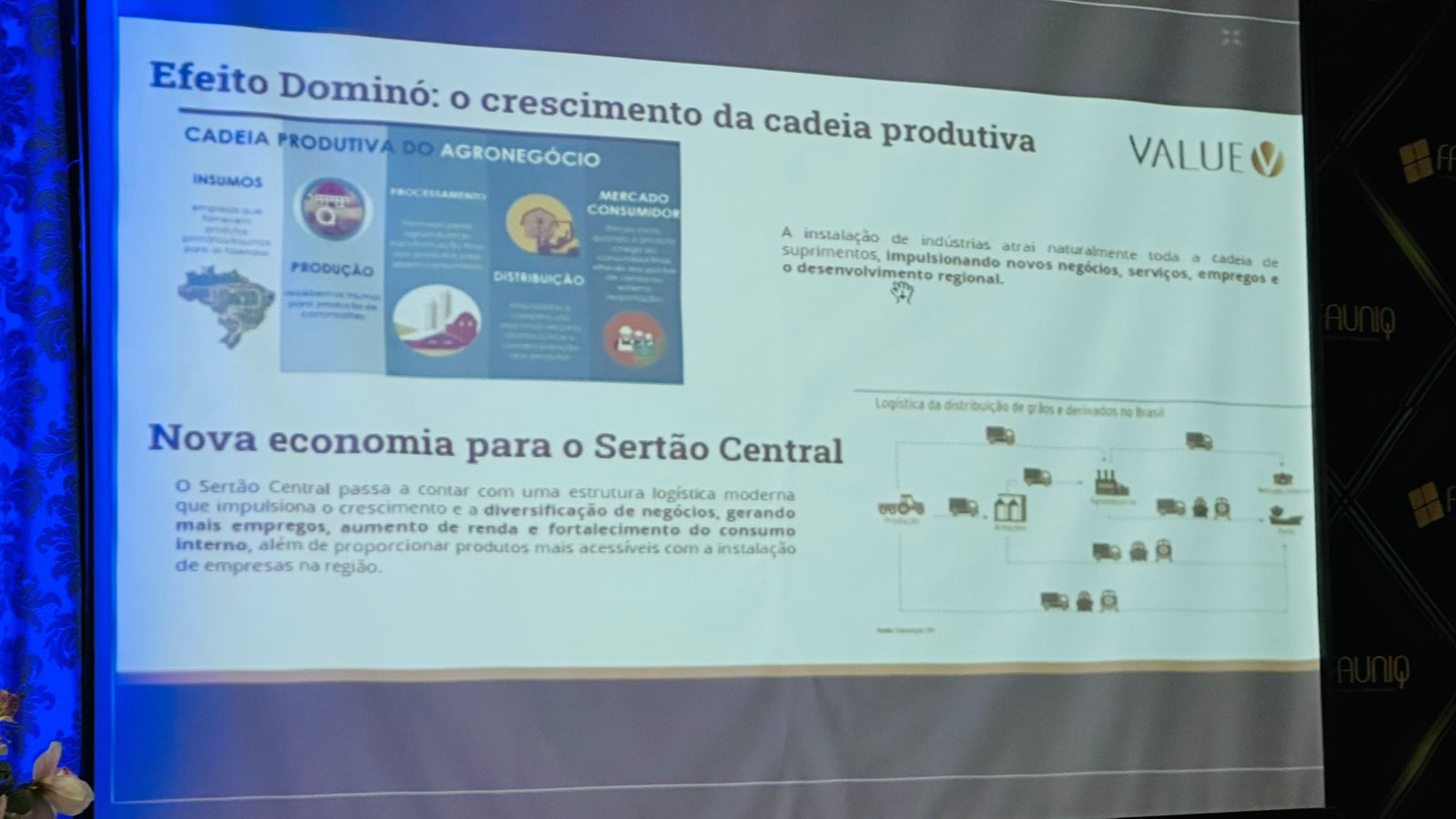Slide Efeito Dominó — crescimento da cadeia produtiva e nova economia para o Sertão Central