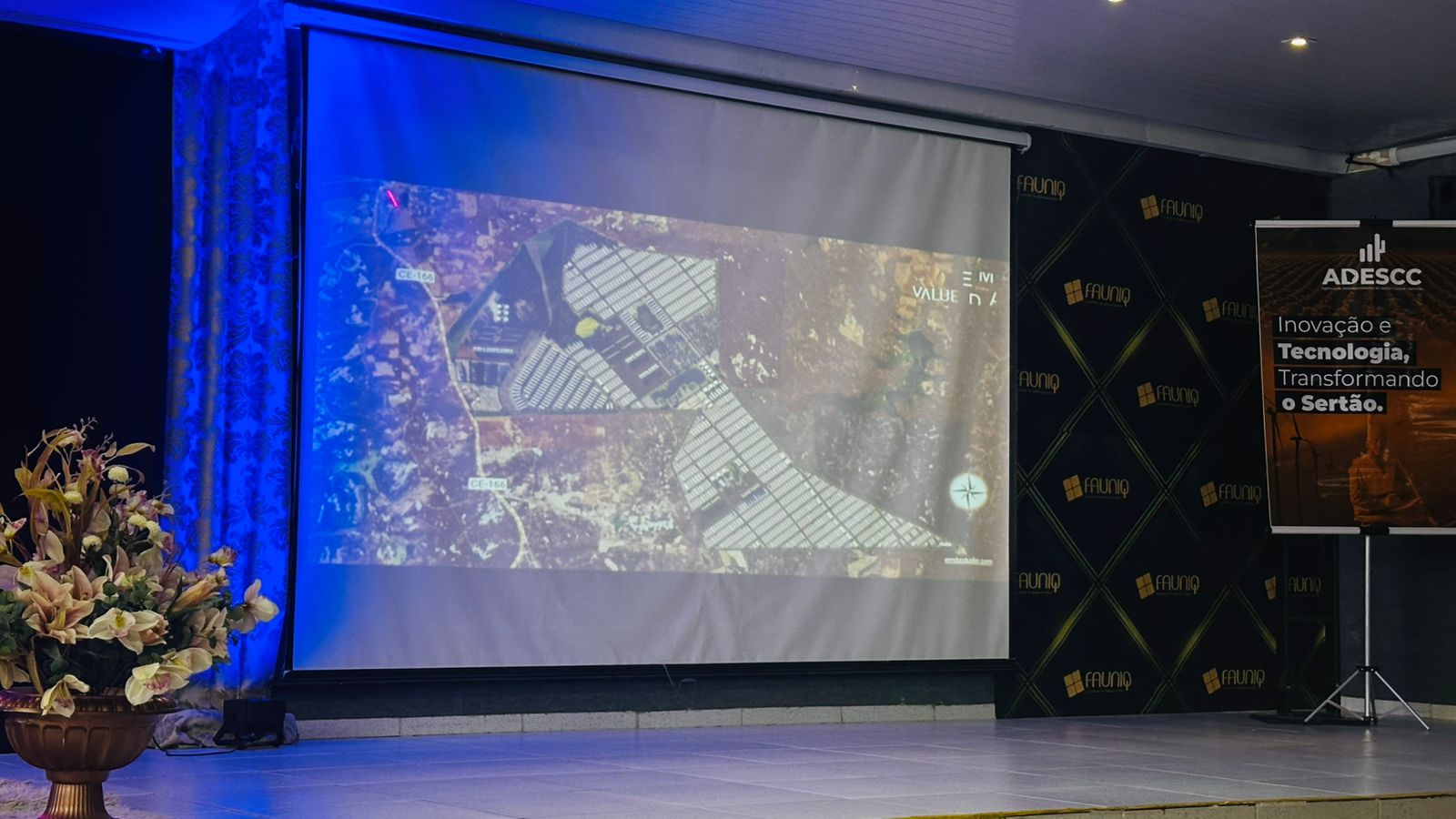 Imagem de satélite com sobreposição do projeto às margens da CE-166